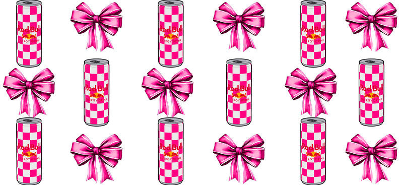 Energy Drink Bow aesthetic UV DTF Cup Wrap for 16oz Glass Can Libbey KA-12363