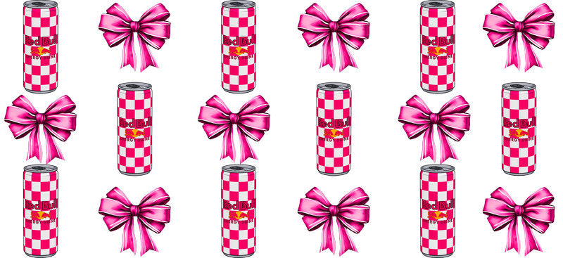 Energy Drink Bow aesthetic UV DTF Cup Wrap for 16oz Glass Can Libbey KA-12364
