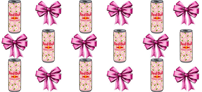 Energy Drink Bow aesthetic UV DTF Cup Wrap for 16oz Glass Can Libbey KA-12366