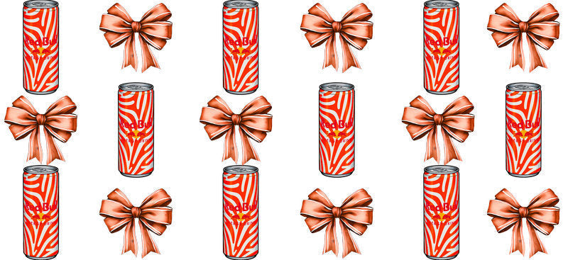 Energy Drink Bow aesthetic UV DTF Cup Wrap for 16oz Glass Can Libbey KA-12369