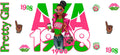 Stylish Pink Green Fashion Girl UV DTF Cup Wrap for 16oz Libbey Glass KA-12405