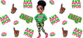 Camo Pink Green Sorority Girl UV DTF Cup Wrap for 16oz Libbey Glass KA-12412