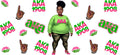 Curvy Camo Sisterhood Girl UV DTF Cup Wrap for 16oz Libbey Glass KA-12413