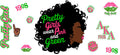 Pretty Girl Pink Green Afro UV DTF Cup Wrap for 16oz Libbey Glass KA-12416