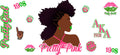 Pretty Pink Afro Woman UV DTF Cup Wrap for 16oz Libbey Glass KA-12417