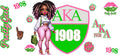 Braided Pink Green Shield Girl UV DTF Cup Wrap for 16oz Libbey Glass KA-12420