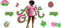Pink Dress Sisterhood Girl UV DTF Cup Wrap for 16oz Libbey Glass KA-12427