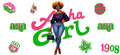 Pink Green Fashion Lady UV DTF Cup Wrap for 16oz Libbey Glass KA-12429