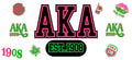Varsity Pink Green Letter UV DTF Cup Wrap for 16oz Libbey Glass KA-12435