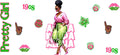 Pink Green Sorority Lady UV DTF Cup Wrap for 16oz Libbey Glass KA-12438