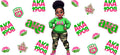 Green Camo Curvy Girl UV DTF Cup Wrap for 16oz Libbey Glass KA-12440