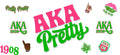 Pink Green Pretty Lettering UV DTF Cup Wrap for 16oz Libbey Glass KA-12448