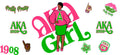 Pink Green Sisterhood Girl UV DTF Cup Wrap for 16oz Libbey Glass KA-12453