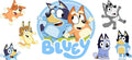 Blue Dog Family Cartoon Style UV DTF Cup Wrap for 16oz Libbey Glass KA-12454