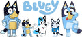 Blue Dog Family Cartoon Style UV DTF Cup Wrap for 16oz Libbey Glass KA-12460