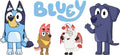 Blue Dog Family Cartoon Style UV DTF Cup Wrap for 16oz Libbey Glass KA-12461