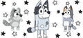 Blue Dog Family Cartoon Style UV DTF Cup Wrap for 16oz Libbey Glass KA-12462