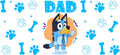 Blue Dog Family Cartoon Style UV DTF Cup Wrap for 16oz Libbey Glass KA-12468
