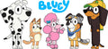 Blue Dog Family Cartoon Style UV DTF Cup Wrap for 16oz Libbey Glass KA-12473