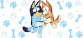 Blue Dog Family Cartoon Style UV DTF Cup Wrap for 16oz Libbey Glass KA-12477