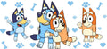 Blue Dog Family Cartoon Style UV DTF Cup Wrap for 16oz Libbey Glass KA-12482