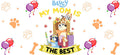 Blue Dog Family Cartoon Style UV DTF Cup Wrap for 16oz Libbey Glass KA-12495