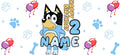 Blue Dog Family Cartoon Style UV DTF Cup Wrap for 16oz Libbey Glass KA-12496