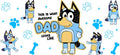 Blue Dog Family Cartoon Style UV DTF Cup Wrap for 16oz Libbey Glass KA-12511