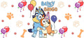 Blue Dog Family Cartoon Style UV DTF Cup Wrap for 16oz Libbey Glass KA-12521