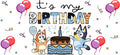 Blue Dog Family Cartoon Style UV DTF Cup Wrap for 16oz Libbey Glass KA-12533