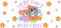 Blue Dog Family Cartoon Style UV DTF Cup Wrap for 16oz Libbey Glass KA-12534