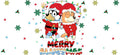 Blue Dog Family Cartoon Style UV DTF Cup Wrap for 16oz Libbey Glass KA-12535
