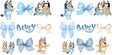 Blue Dog Family Cartoon Style UV DTF Cup Wrap for 16oz Libbey Glass KA-12542