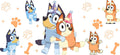 Blue Dog Family Cartoon Style UV DTF Cup Wrap for 16oz Libbey Glass KA-12545