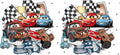 Racing Car Adventure UV DTF Cup Wrap for 16oz Libbey Glass KA-12548