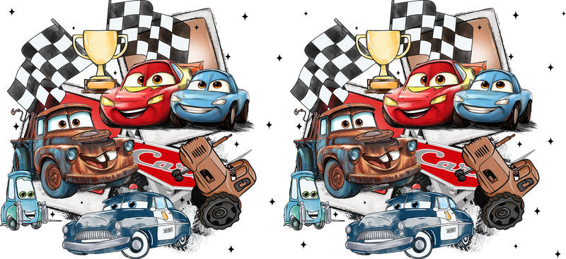 Racing Car Adventure UV DTF Cup Wrap for 16oz Libbey Glass KA-12548