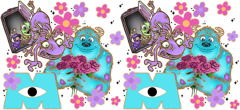 Cute Monster Party UV DTF Cup Wrap for 16oz Libbey Glass KA-12567