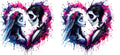 Gothic Skeleton Couple Design UV DTF Cup Wrap for 16oz Libbey Glass KA-12768