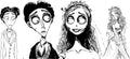 Gothic Skeleton Couple Design UV DTF Cup Wrap for 16oz Libbey Glass KA-12775
