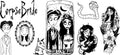 Gothic Skeleton Couple Design UV DTF Cup Wrap for 16oz Libbey Glass KA-12777