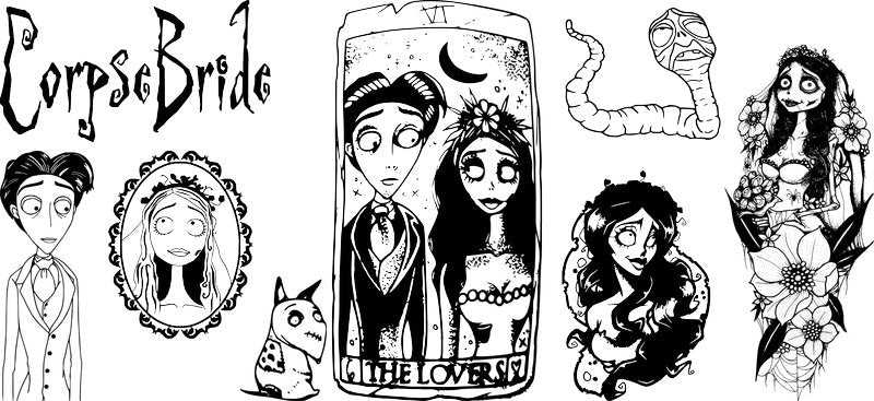 Gothic Skeleton Couple Design UV DTF Cup Wrap for 16oz Libbey Glass KA-12777