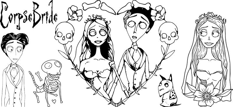 Gothic Skeleton Couple Design UV DTF Cup Wrap for 16oz Libbey Glass KA-12784