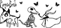 Gothic Skeleton Couple Design UV DTF Cup Wrap for 16oz Libbey Glass KA-12788