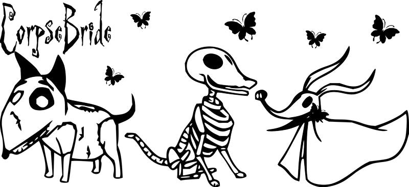 Gothic Skeleton Couple Design UV DTF Cup Wrap for 16oz Libbey Glass KA-12788