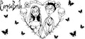 Gothic Skeleton Couple Design UV DTF Cup Wrap for 16oz Libbey Glass KA-12789