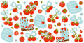 Cherry Tomato Pattern UV DTF Cup Wrap for 16oz Libbey Glass KA-12795