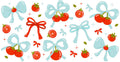 Tomato Bow Pattern UV DTF Cup Wrap for 16oz Libbey Glass KA-12799