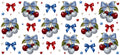 Cherry Bow Pattern UV DTF Cup Wrap for 16oz Libbey Glass KA-12801