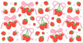Strawberry Bow Pattern UV DTF Cup Wrap for 16oz Libbey Glass KA-12803
