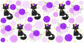 Halloween Black Cat Floral Pattern UV DTF Cup Wrap for 16oz Libbey Glass KA-12804